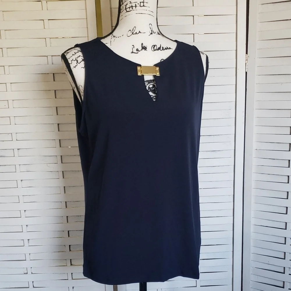 Michael Kors Blue Tank Top Size L New